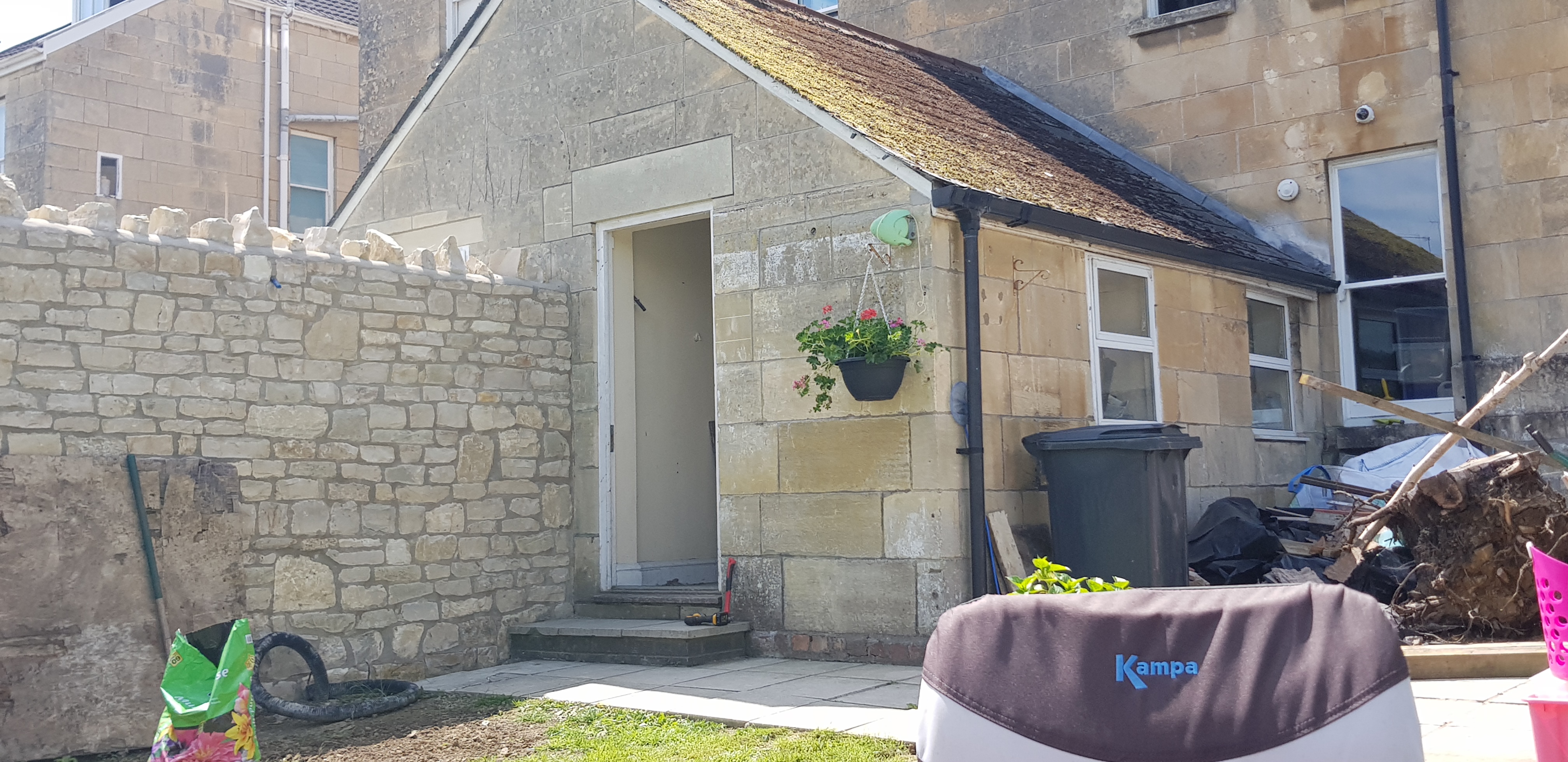 Extension & External Groundworks - Existing Extension Before Demolition