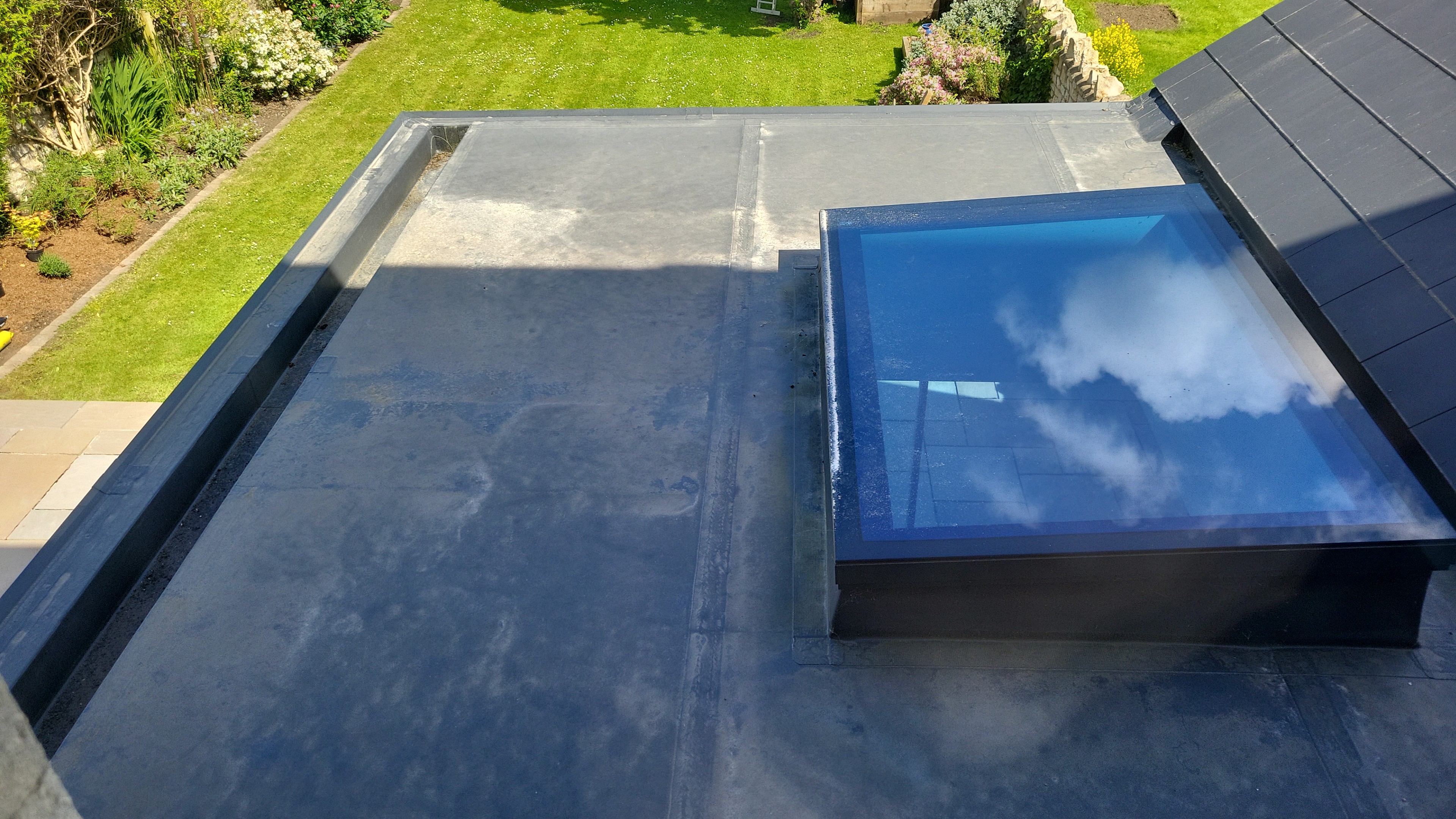 Extension & External Groundworks - Flat Roof and Integrated Gutter