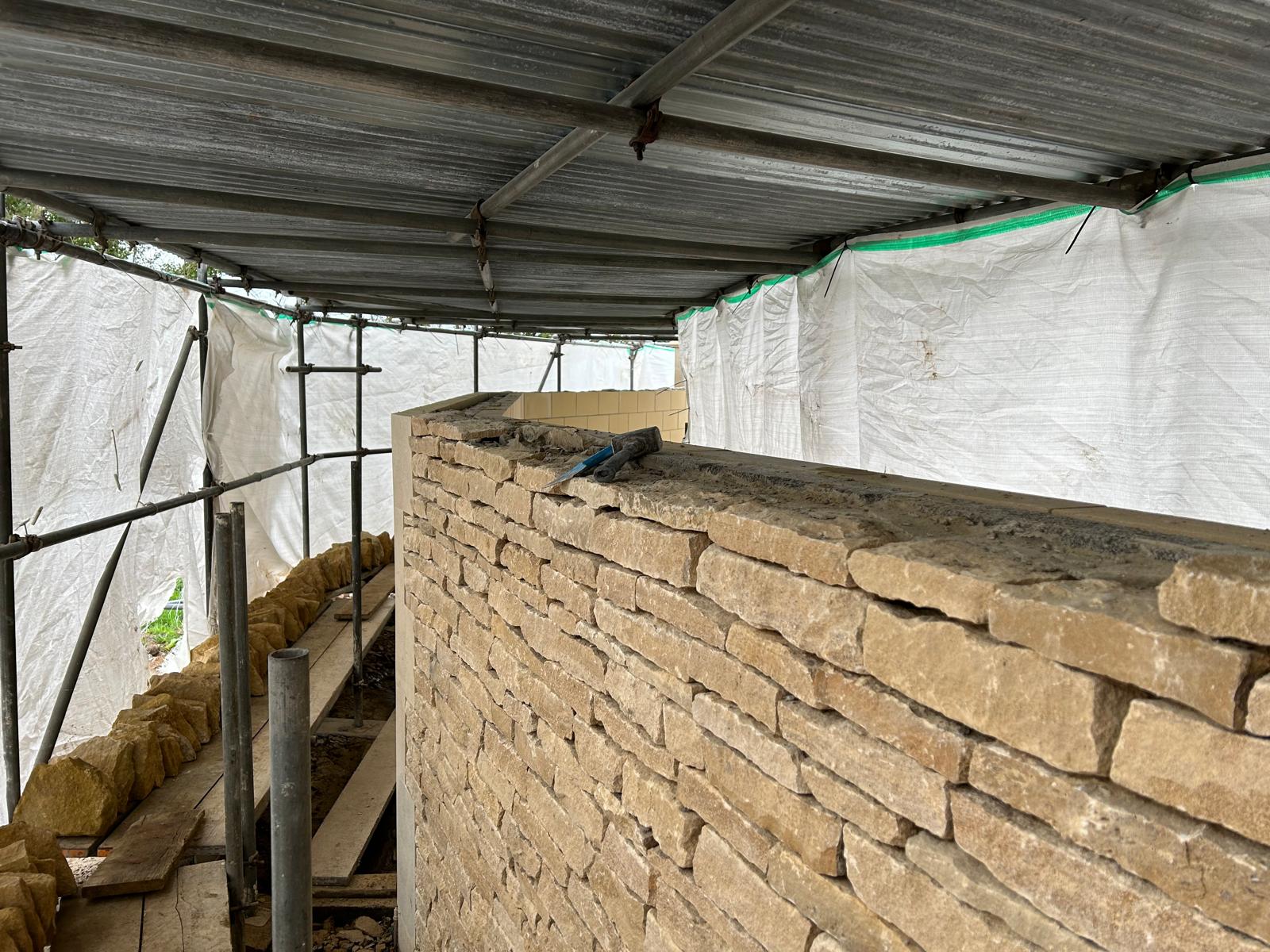 Castle Combe Race Circuit - New Entrance - Stone Courses Building Up