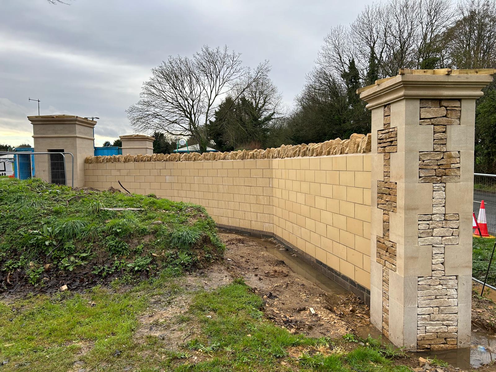 Castle Combe Race Circuit - New Entrance - Pillar Under Construction