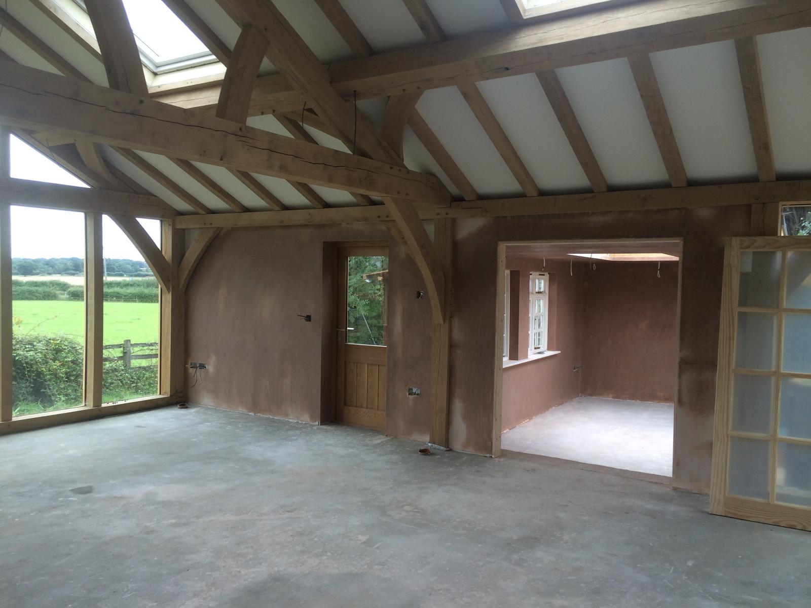 Oak Frame Buildings - Plaster Stage